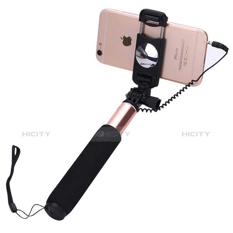 Selfie Stick Stange Verdrahtet Teleskop Universal S04 Rosegold