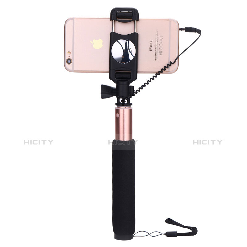 Selfie Stick Stange Verdrahtet Teleskop Universal S04 Rosegold