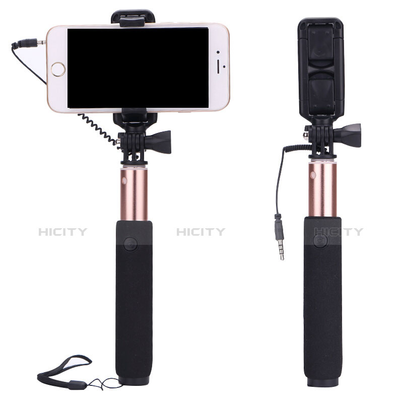 Selfie Stick Stange Verdrahtet Teleskop Universal S04 Rosegold