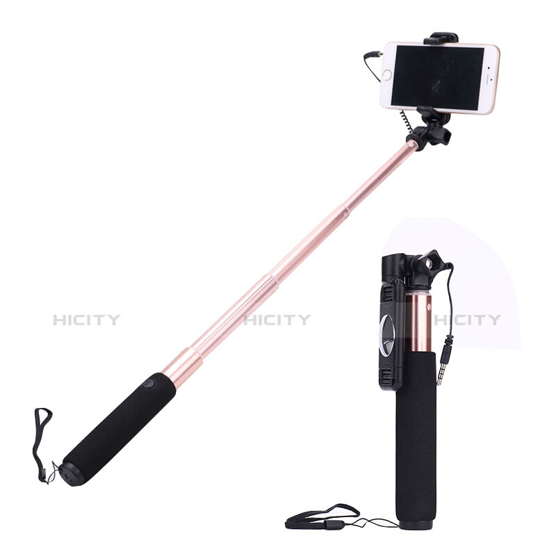 Selfie Stick Stange Verdrahtet Teleskop Universal S04 Rosegold