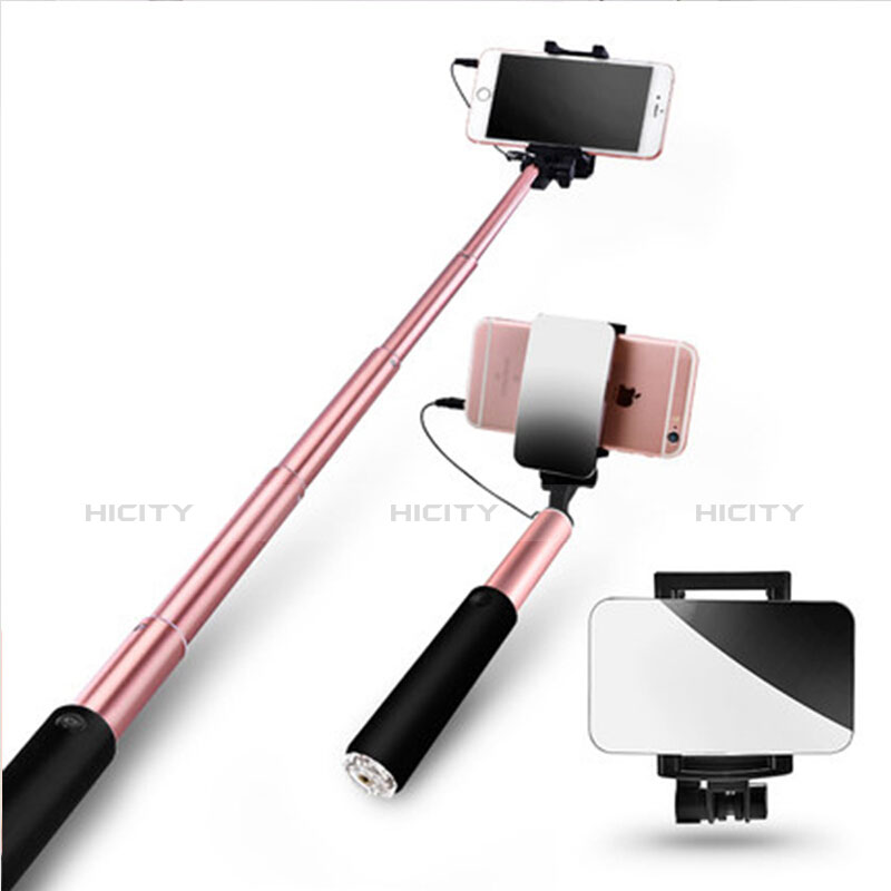 Selfie Stick Stange Verdrahtet Teleskop Universal S11 Rosegold