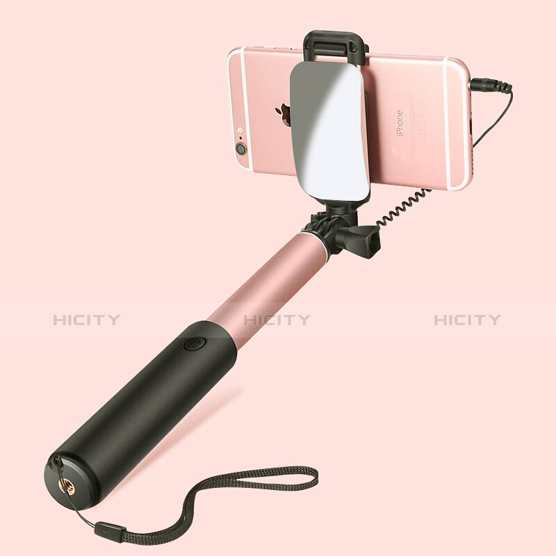 Selfie Stick Stange Verdrahtet Teleskop Universal S11 Rosegold