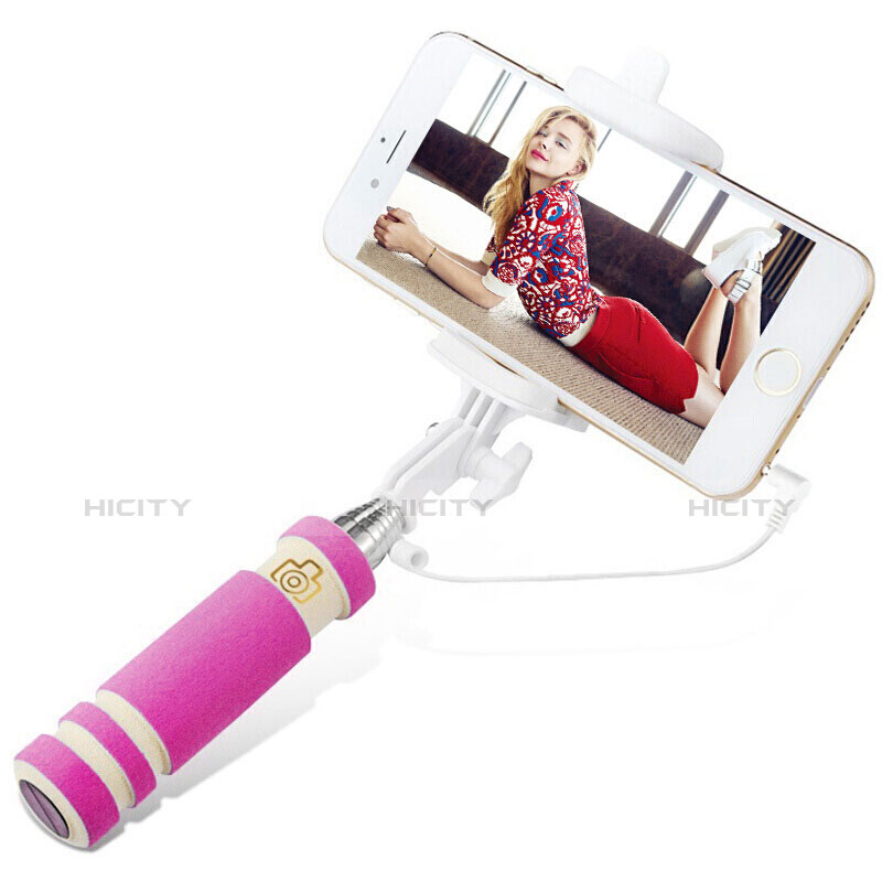 Selfie Stick Stange Verdrahtet Teleskop Universal S18 Rosa