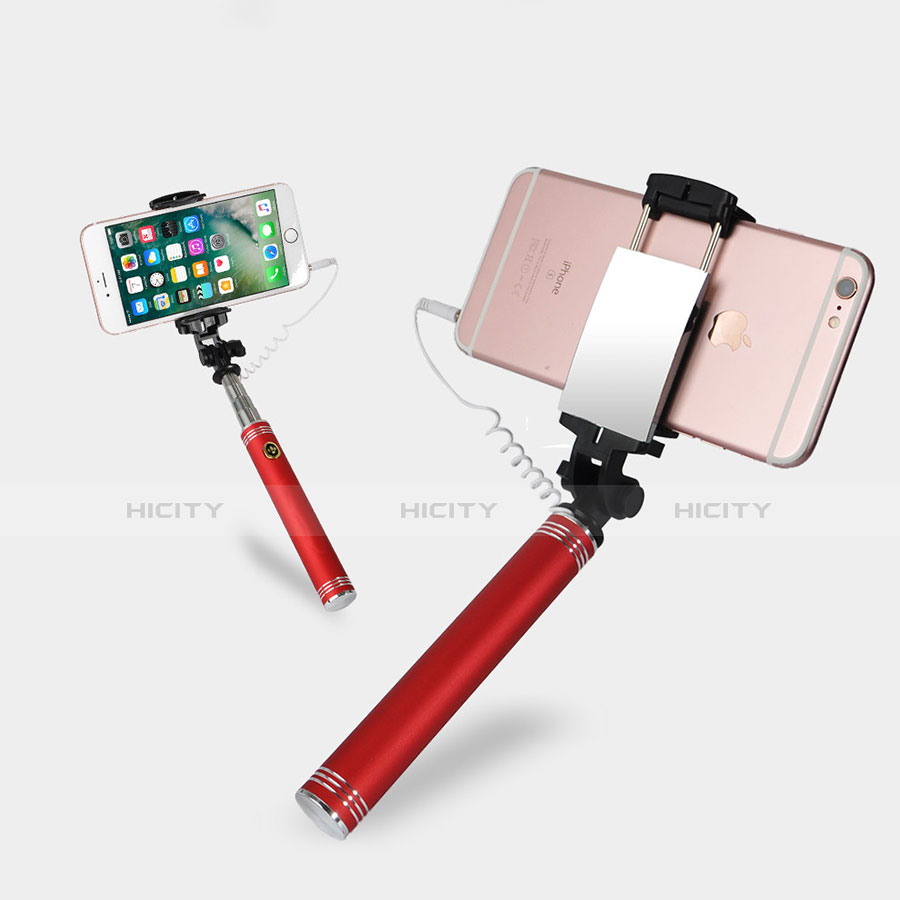 Selfie Stick Stange Verdrahtet Teleskop Universal S20 Rot