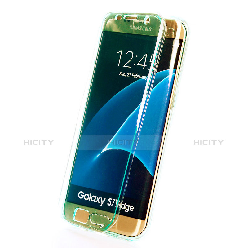 Silikon Hülle Flip Schutzhülle Durchsichtig Transparent Tasche für Samsung Galaxy S7 Edge G935F