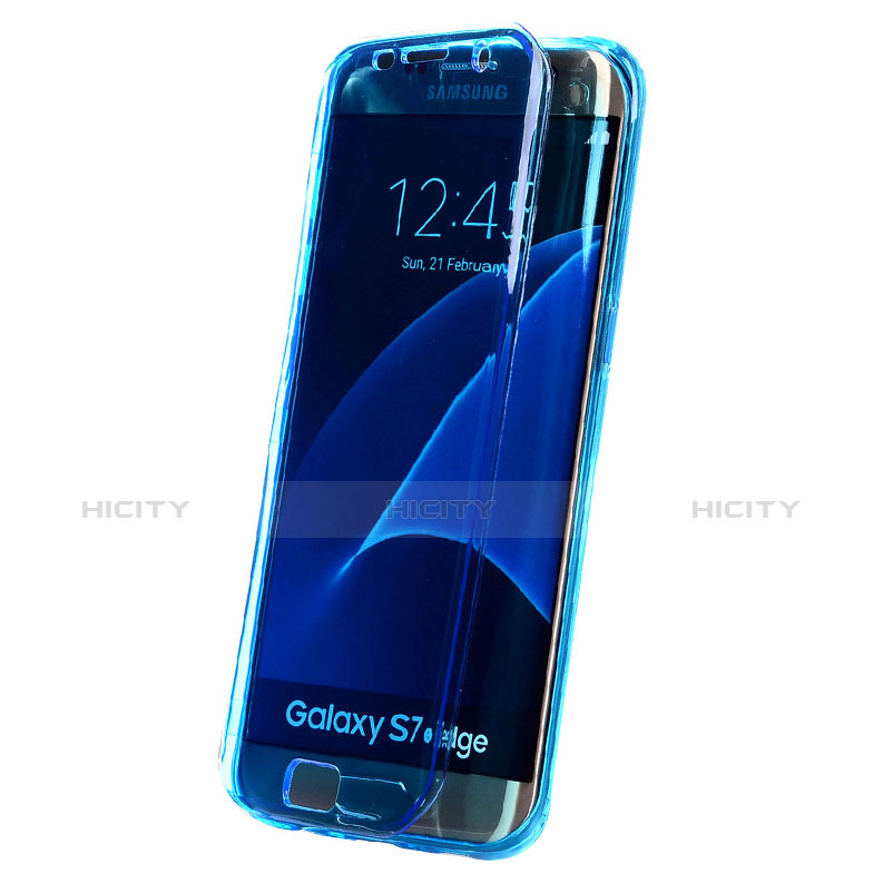 Silikon Hülle Flip Schutzhülle Durchsichtig Transparent Tasche für Samsung Galaxy S7 Edge G935F