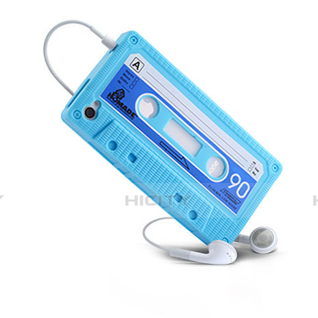 Silikon Hülle Gummi Schutzhülle Cassette für Apple iPhone 4 Hellblau