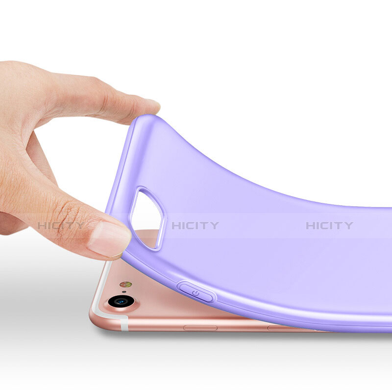 Silikon Hülle Gummi Schutzhülle für Apple iPhone 7 Violett Plus