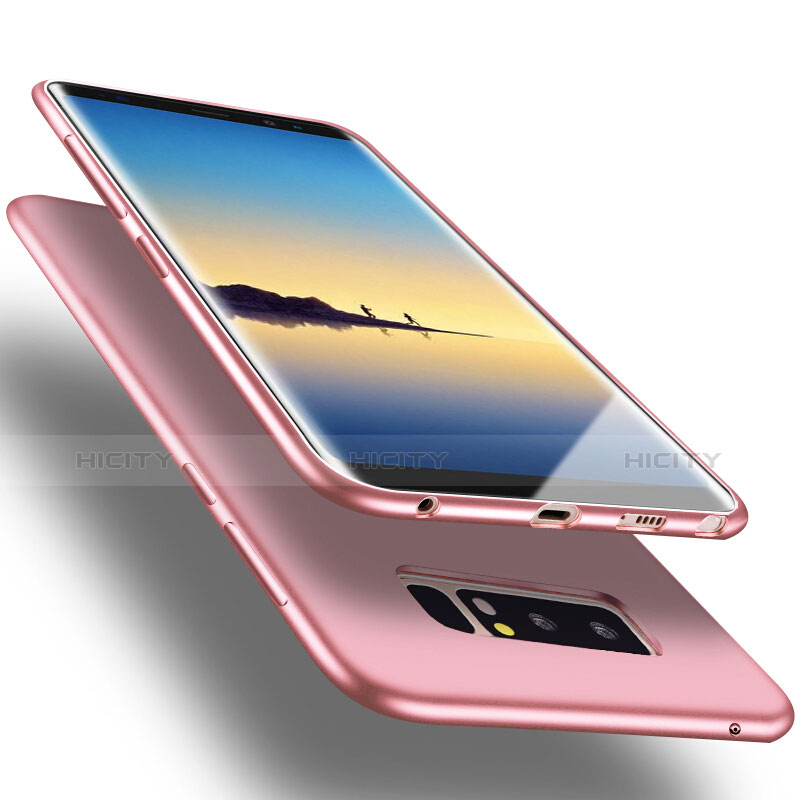 Silikon Hülle Gummi Schutzhülle für Samsung Galaxy Note 8 Duos N950F Rosegold groß