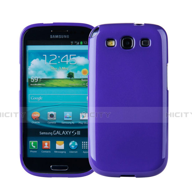 Silikon Hülle Gummi Schutzhülle für Samsung Galaxy S3 4G i9305 Violett Plus