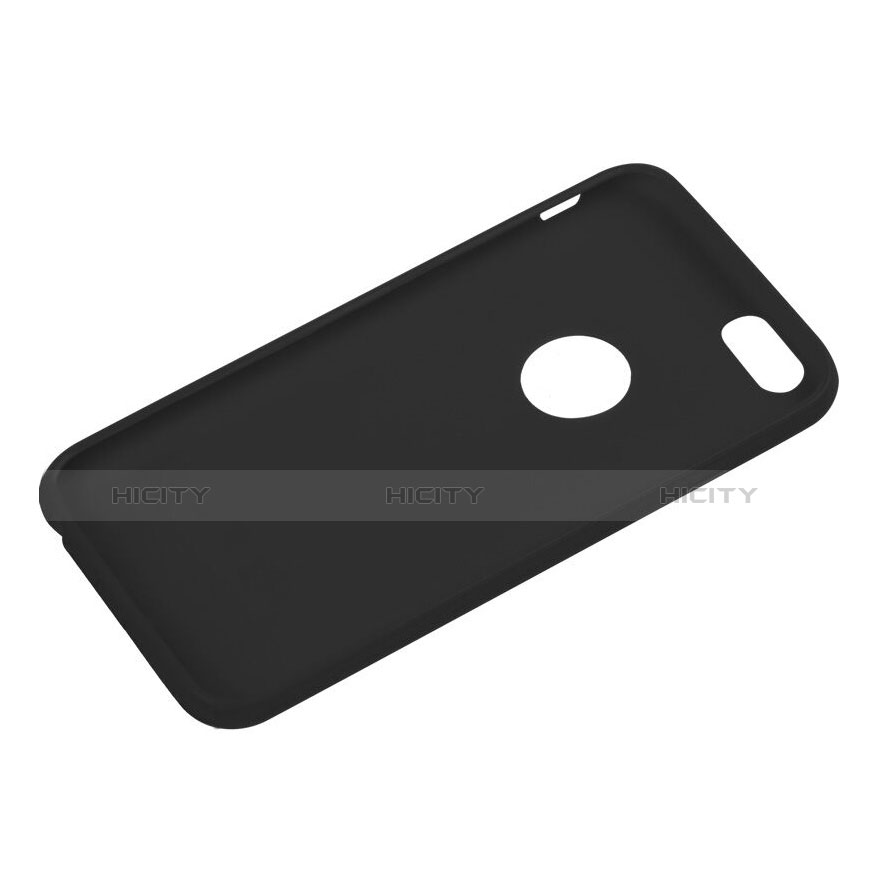 Silikon Hülle Gummi Schutzhülle Loch für Apple iPhone 6 Plus Schwarz