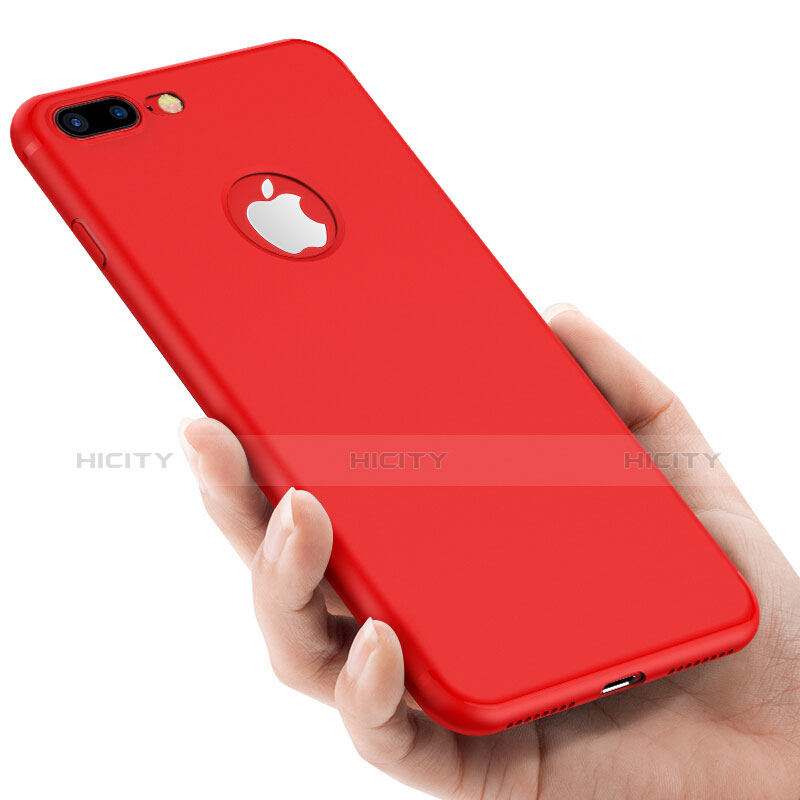 Silikon Hülle Gummi Schutzhülle Loch für Apple iPhone 7 Plus Rot Plus