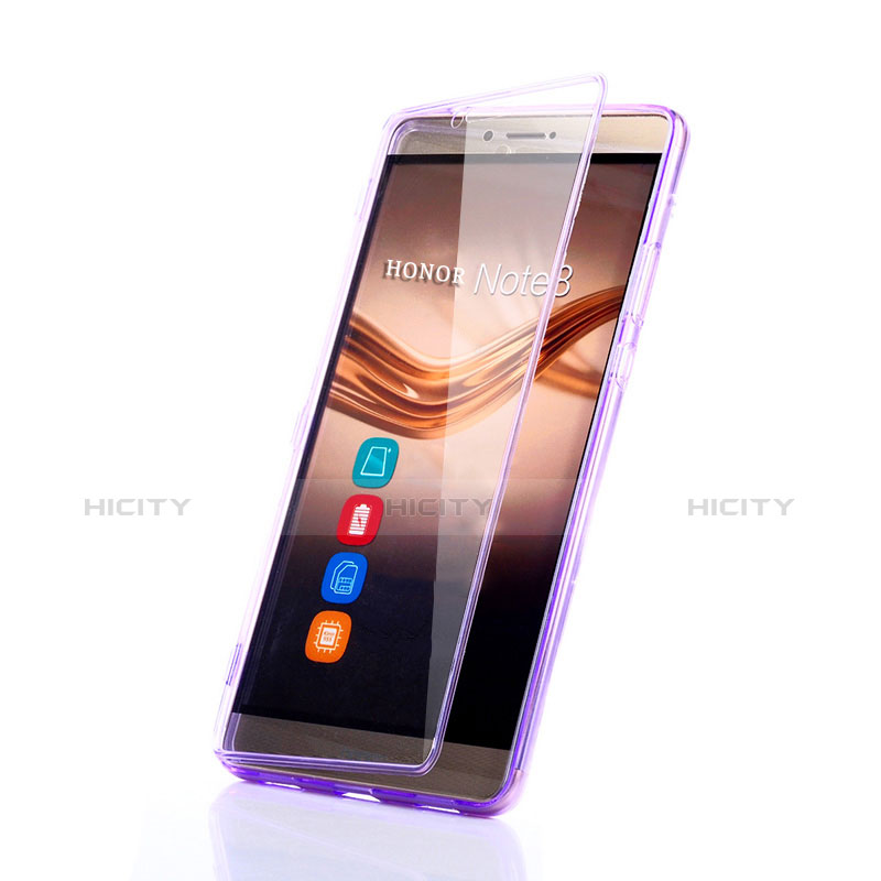 Silikon Hülle Handyhülle Flip Schutzhülle Durchsichtig Transparent für Huawei Honor V8 Max Violett