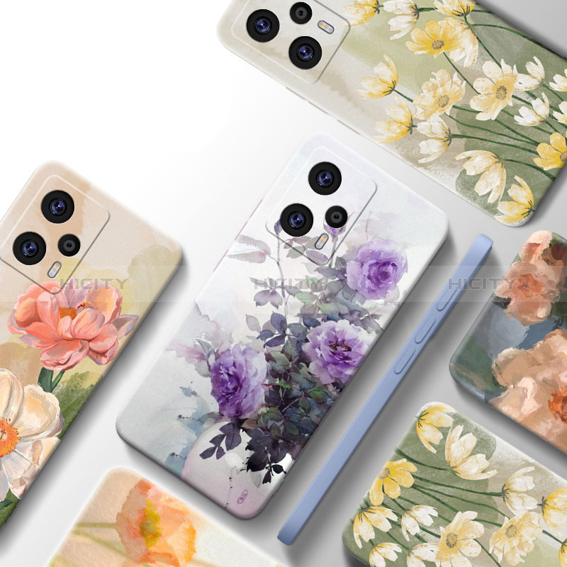 Silikon Hülle Handyhülle Gummi Schutzhülle Blumen für Xiaomi Poco F5 5G