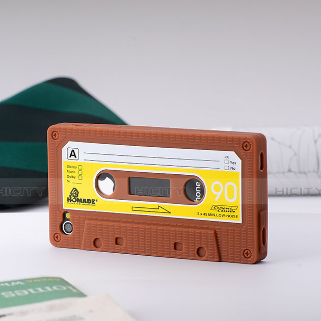 Silikon Hülle Handyhülle Gummi Schutzhülle Cassette für Apple iPhone 4 Braun