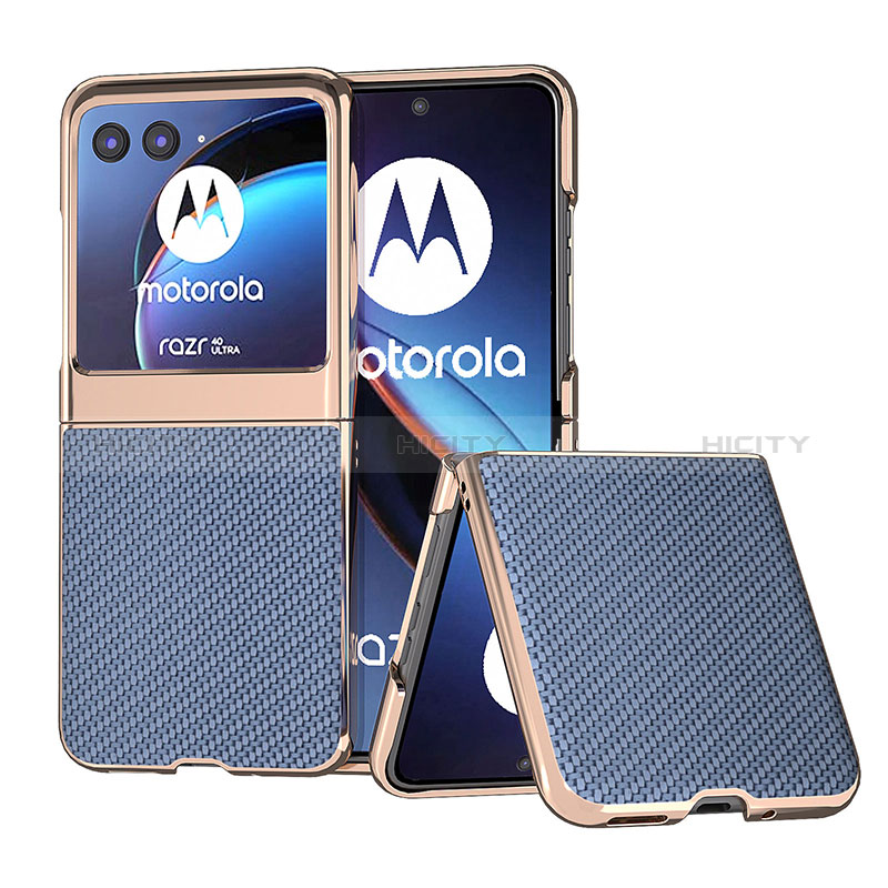 Silikon Hülle Handyhülle Gummi Schutzhülle Flexible Leder Tasche B04H für Motorola Moto Razr 40 Ultra 5G Hellblau Plus