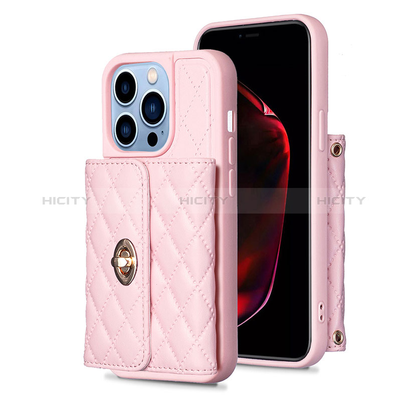 Silikon Hülle Handyhülle Gummi Schutzhülle Flexible Leder Tasche BF1 für Apple iPhone 13 Pro Max Rosegold