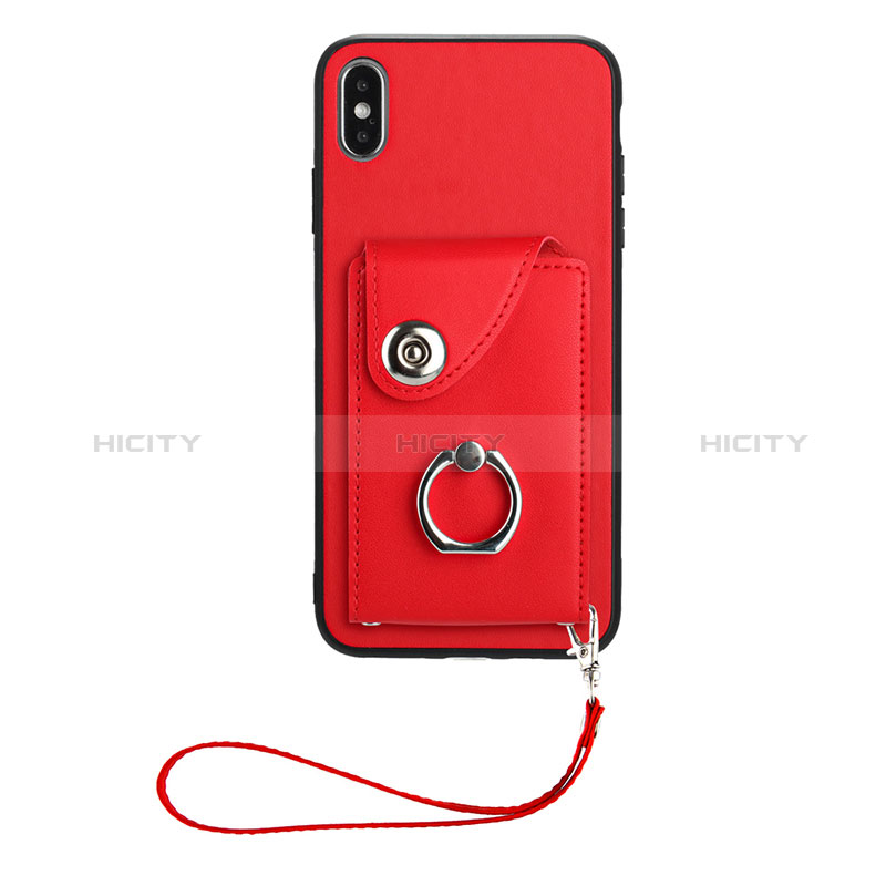 Silikon Hülle Handyhülle Gummi Schutzhülle Flexible Leder Tasche BF1 für Apple iPhone X Rot