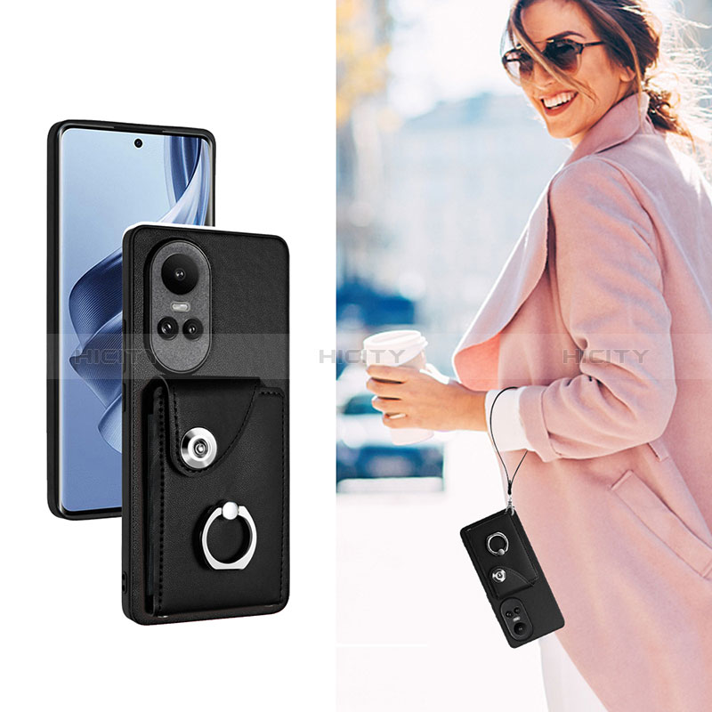 Silikon Hülle Handyhülle Gummi Schutzhülle Flexible Leder Tasche BF1 für Oppo Reno10 Pro 5G groß