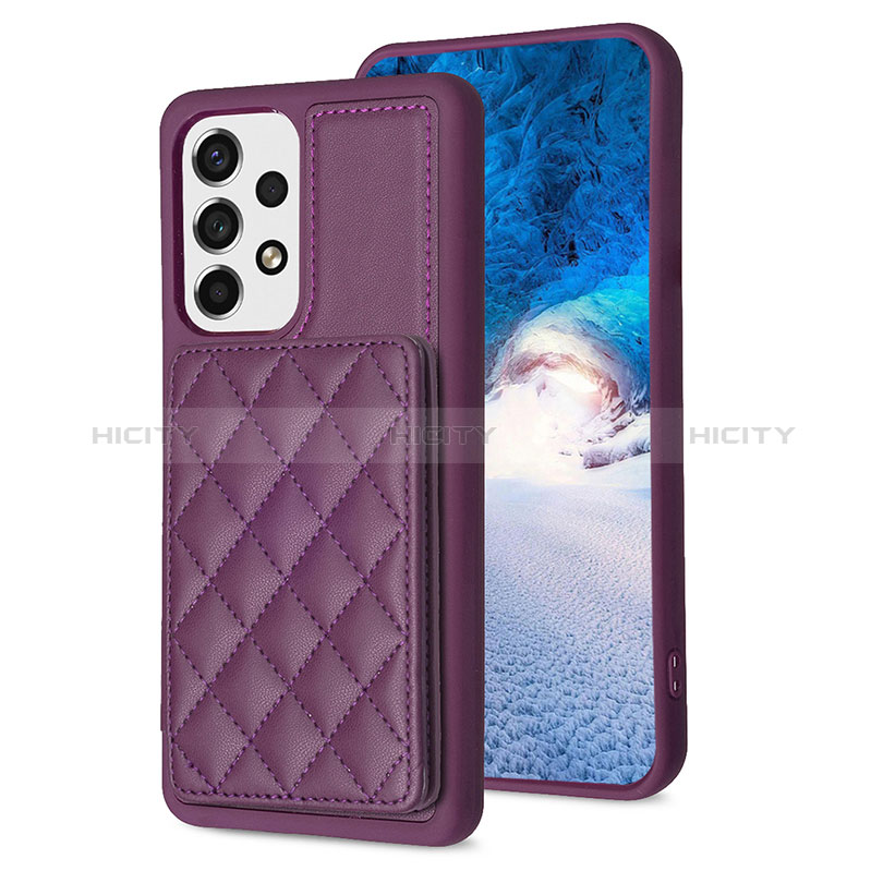 Silikon Hülle Handyhülle Gummi Schutzhülle Flexible Leder Tasche BF1 für Samsung Galaxy A13 4G Violett Plus