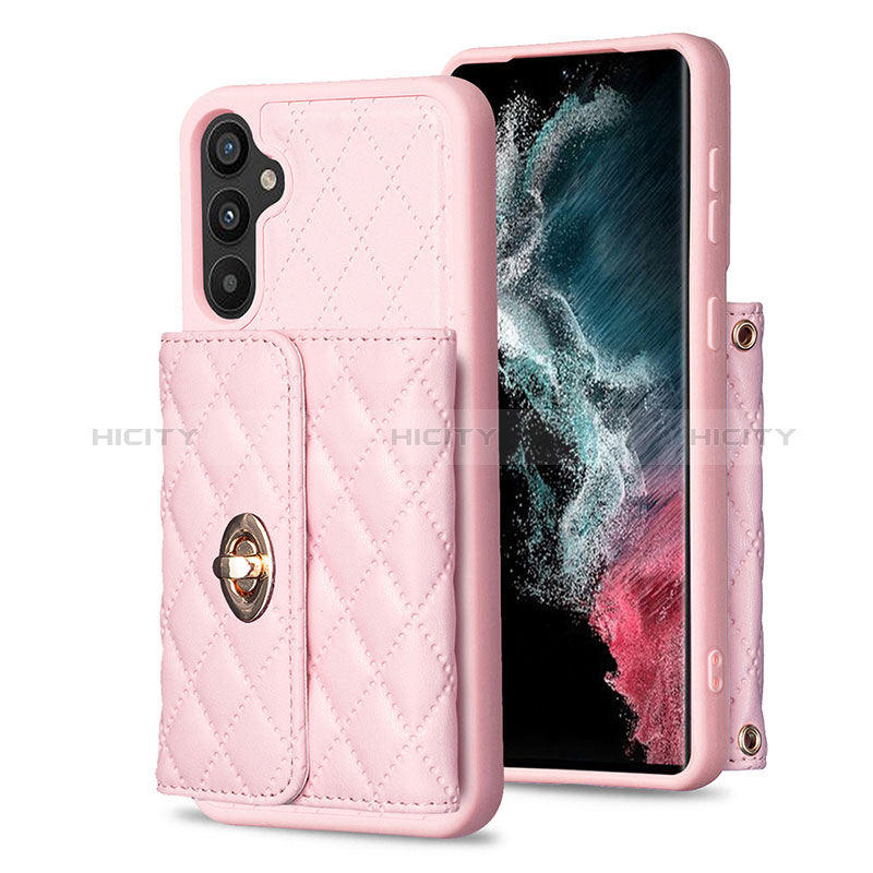 Silikon Hülle Handyhülle Gummi Schutzhülle Flexible Leder Tasche BF1 für Samsung Galaxy A34 5G Rosegold