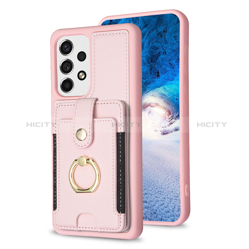 Silikon Hülle Handyhülle Gummi Schutzhülle Flexible Leder Tasche BF1 für Samsung Galaxy A53 5G Rosegold Plus