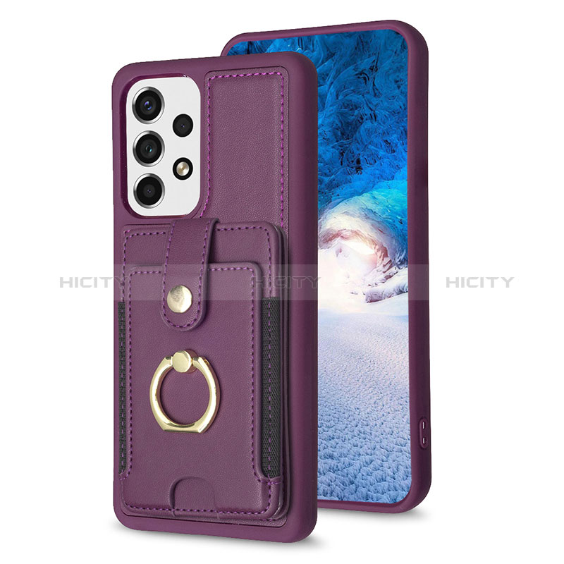 Silikon Hülle Handyhülle Gummi Schutzhülle Flexible Leder Tasche BF1 für Samsung Galaxy A53 5G Violett