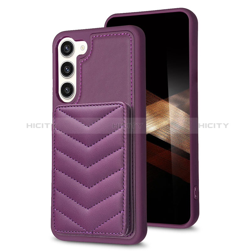 Silikon Hülle Handyhülle Gummi Schutzhülle Flexible Leder Tasche BF1 für Samsung Galaxy S24 5G Violett Plus