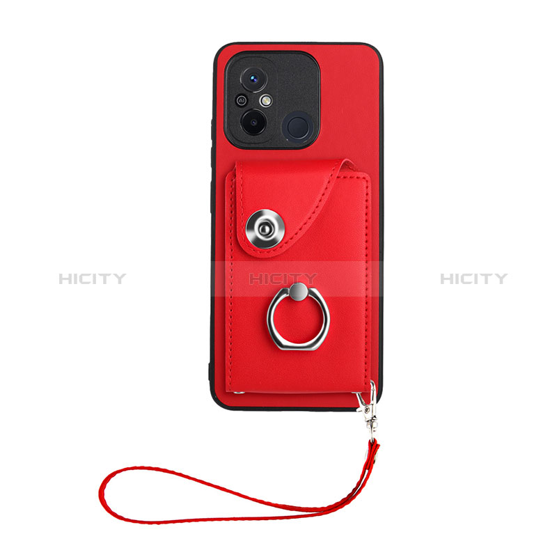 Silikon Hülle Handyhülle Gummi Schutzhülle Flexible Leder Tasche BF1 für Xiaomi Poco C55 Rot Plus