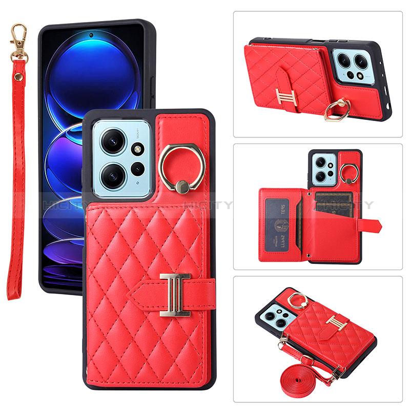 Silikon Hülle Handyhülle Gummi Schutzhülle Flexible Leder Tasche BF1 für Xiaomi Redmi Note 12 4G Rot Plus