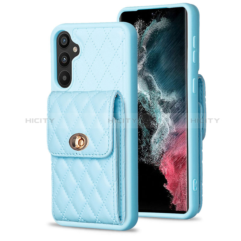 Silikon Hülle Handyhülle Gummi Schutzhülle Flexible Leder Tasche BF2 für Samsung Galaxy A34 5G Hellblau