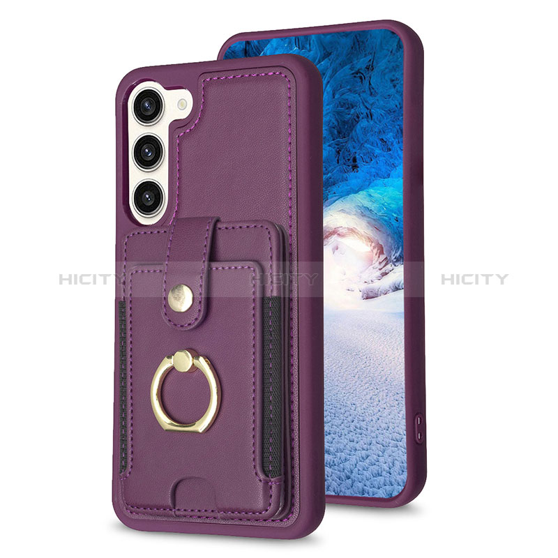 Silikon Hülle Handyhülle Gummi Schutzhülle Flexible Leder Tasche BF2 für Samsung Galaxy S23 5G Violett Plus