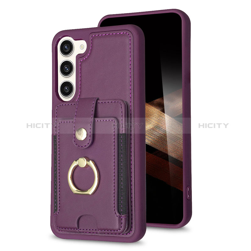 Silikon Hülle Handyhülle Gummi Schutzhülle Flexible Leder Tasche BF2 für Samsung Galaxy S24 5G Violett