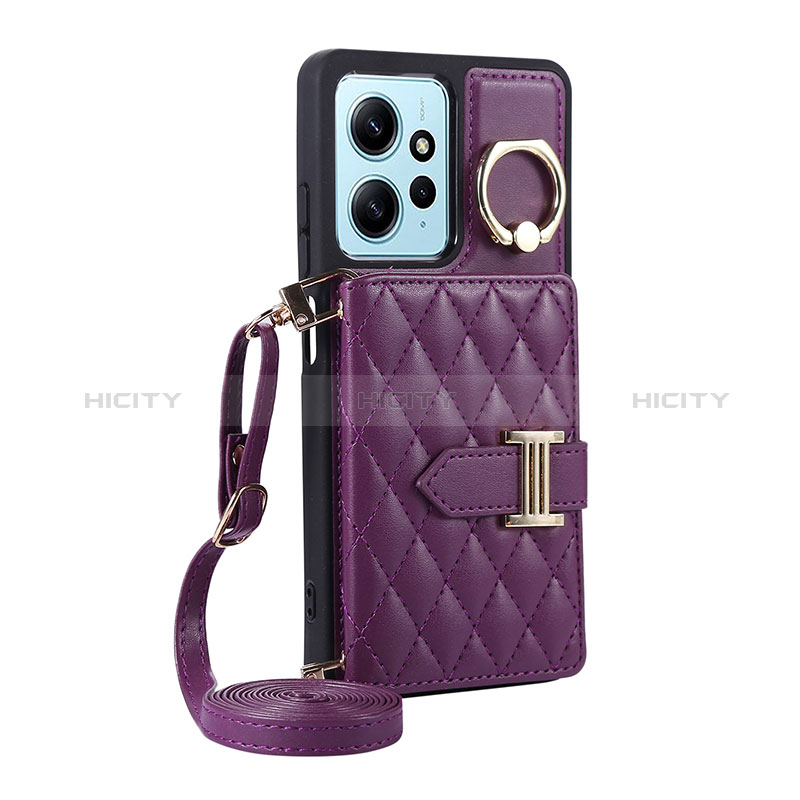 Silikon Hülle Handyhülle Gummi Schutzhülle Flexible Leder Tasche BF2 für Xiaomi Redmi Note 12 4G Violett