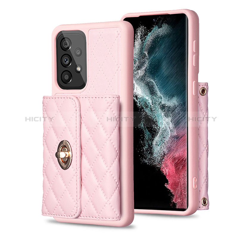 Silikon Hülle Handyhülle Gummi Schutzhülle Flexible Leder Tasche BF3 für Samsung Galaxy A53 5G Rosegold