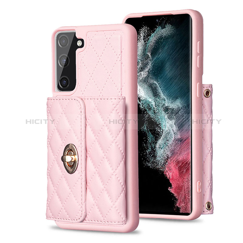 Silikon Hülle Handyhülle Gummi Schutzhülle Flexible Leder Tasche BF3 für Samsung Galaxy S21 FE 5G Rosegold