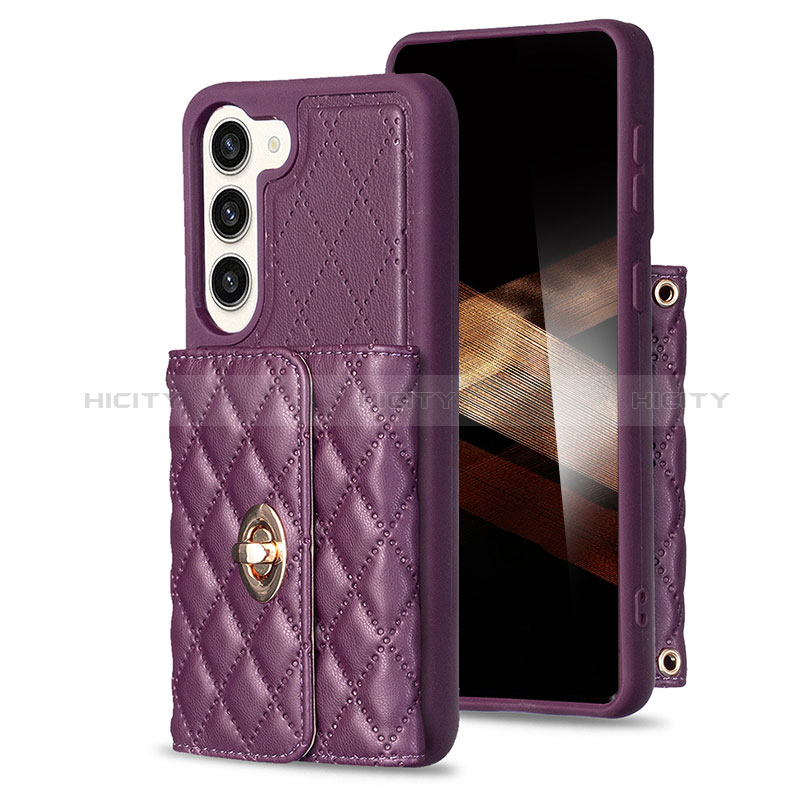 Silikon Hülle Handyhülle Gummi Schutzhülle Flexible Leder Tasche BF3 für Samsung Galaxy S24 Plus 5G Violett