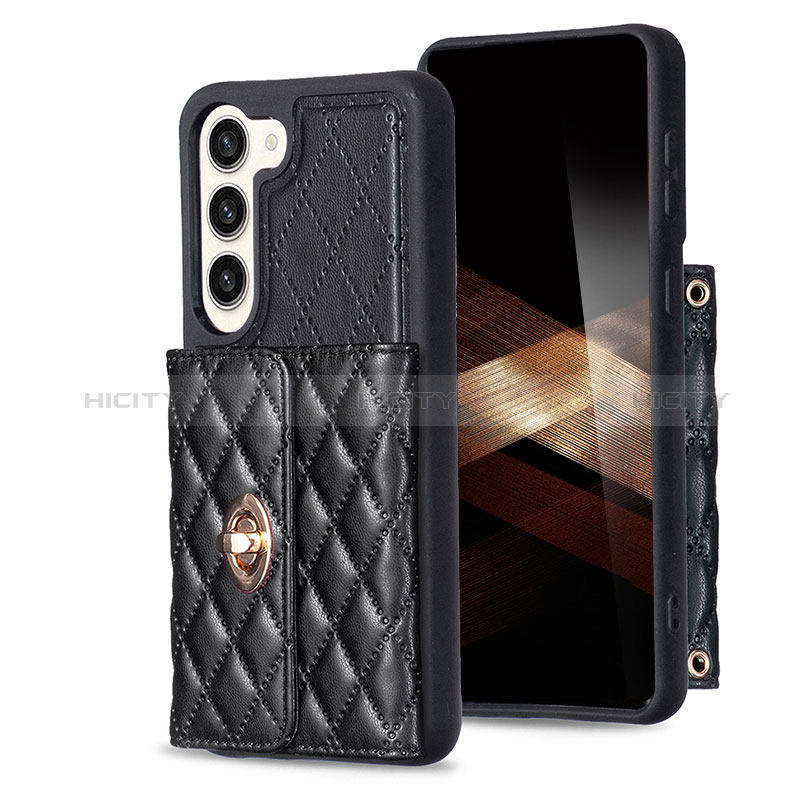 Silikon Hülle Handyhülle Gummi Schutzhülle Flexible Leder Tasche BF3 für Samsung Galaxy S25 Plus 5G Schwarz