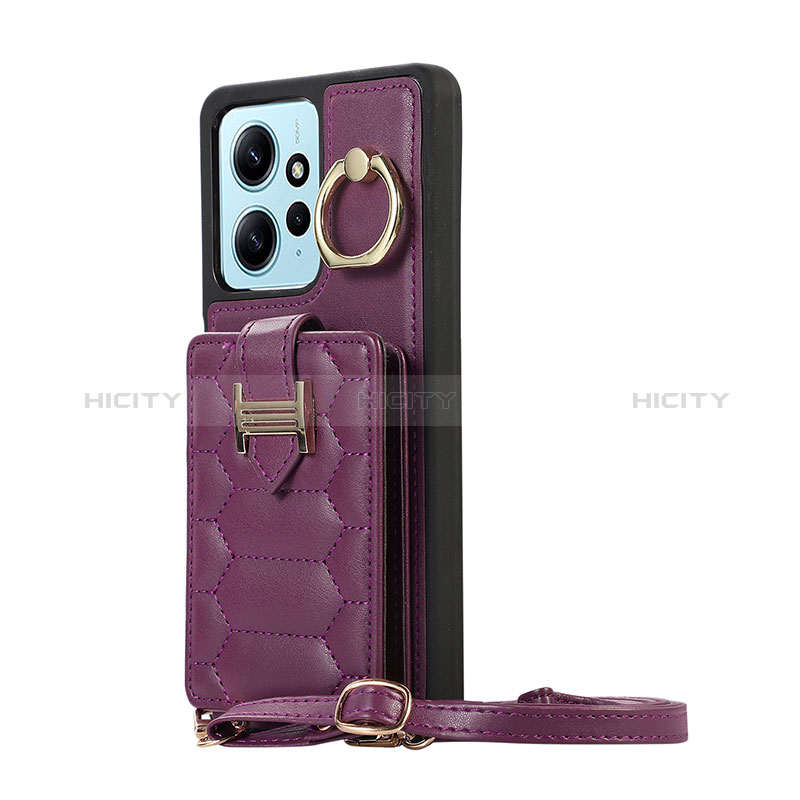 Silikon Hülle Handyhülle Gummi Schutzhülle Flexible Leder Tasche BF3 für Xiaomi Redmi Note 12 4G Violett