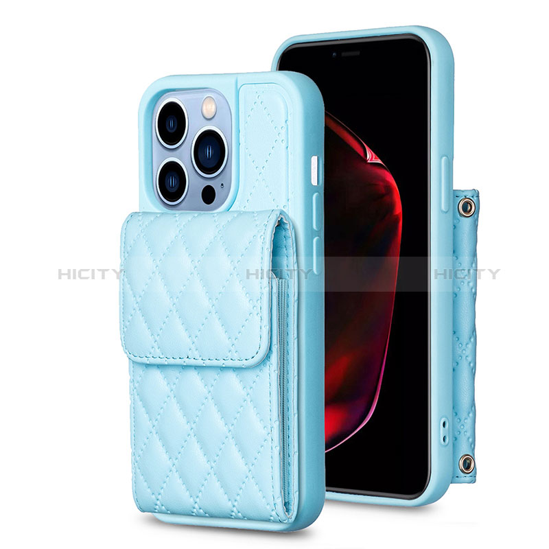 Silikon Hülle Handyhülle Gummi Schutzhülle Flexible Leder Tasche BF4 für Apple iPhone 16 Pro Max Blau