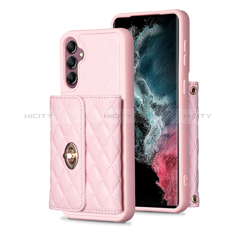 Silikon Hülle Handyhülle Gummi Schutzhülle Flexible Leder Tasche BF4 für Samsung Galaxy A14 5G Rosegold