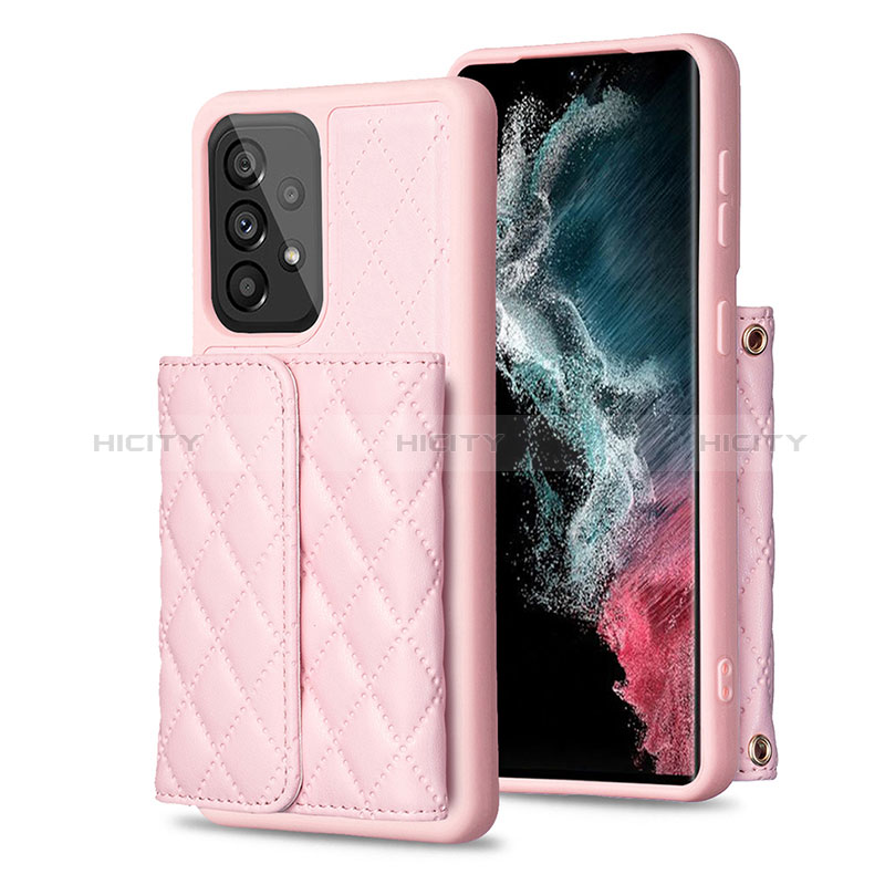 Silikon Hülle Handyhülle Gummi Schutzhülle Flexible Leder Tasche BF4 für Samsung Galaxy A53 5G Rosegold Plus