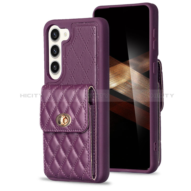 Silikon Hülle Handyhülle Gummi Schutzhülle Flexible Leder Tasche BF4 für Samsung Galaxy S24 Plus 5G Violett