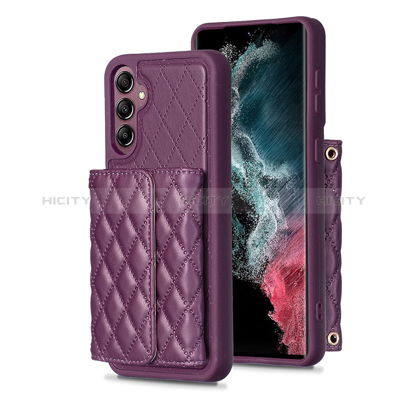 Silikon Hülle Handyhülle Gummi Schutzhülle Flexible Leder Tasche BF5 für Samsung Galaxy A14 4G Violett