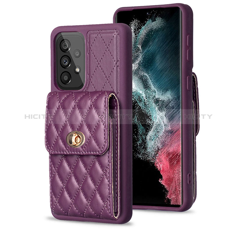 Silikon Hülle Handyhülle Gummi Schutzhülle Flexible Leder Tasche BF5 für Samsung Galaxy A53 5G Violett