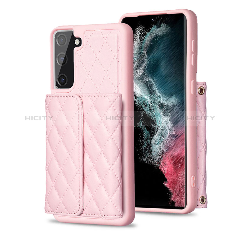 Silikon Hülle Handyhülle Gummi Schutzhülle Flexible Leder Tasche BF5 für Samsung Galaxy S21 FE 5G Rosegold