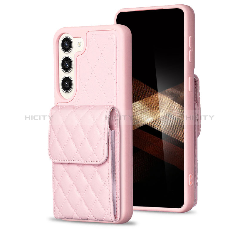 Silikon Hülle Handyhülle Gummi Schutzhülle Flexible Leder Tasche BF5 für Samsung Galaxy S24 5G Rosegold