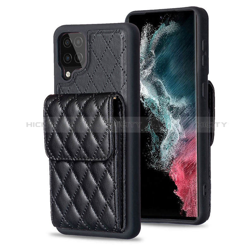 Silikon Hülle Handyhülle Gummi Schutzhülle Flexible Leder Tasche BF6 für Samsung Galaxy A12 5G Schwarz