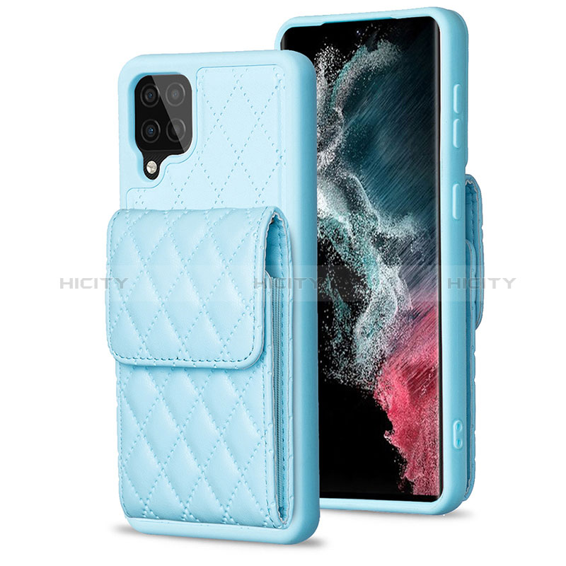 Silikon Hülle Handyhülle Gummi Schutzhülle Flexible Leder Tasche BF6 für Samsung Galaxy A12 Nacho Hellblau Plus