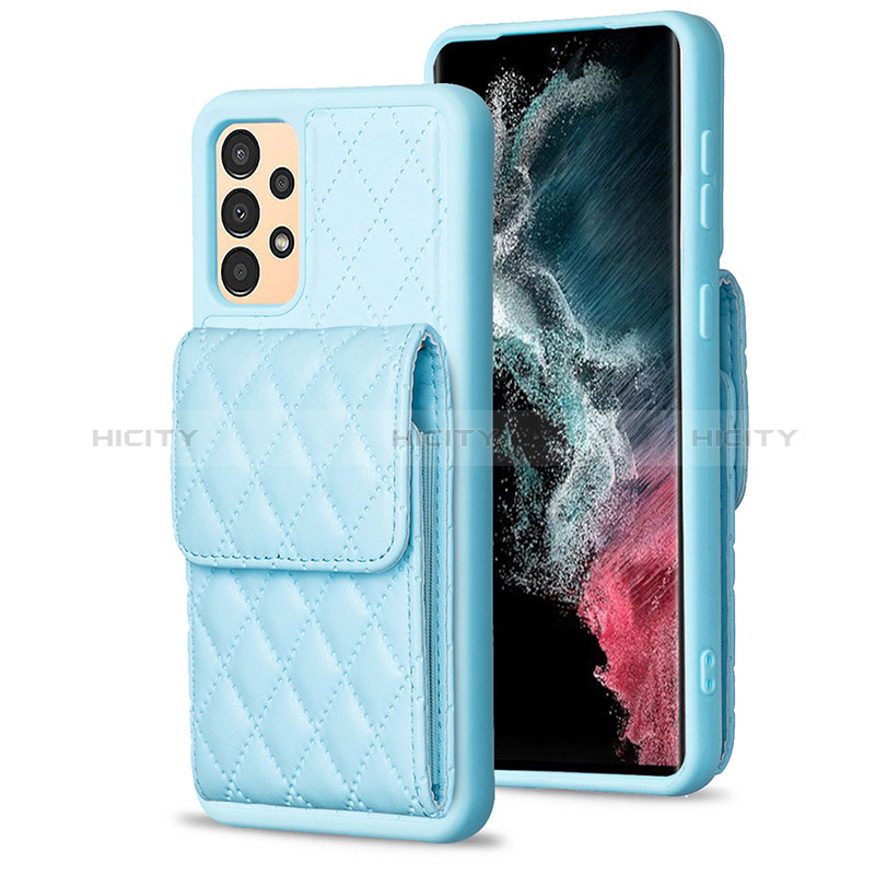 Silikon Hülle Handyhülle Gummi Schutzhülle Flexible Leder Tasche BF6 für Samsung Galaxy A13 4G Hellblau